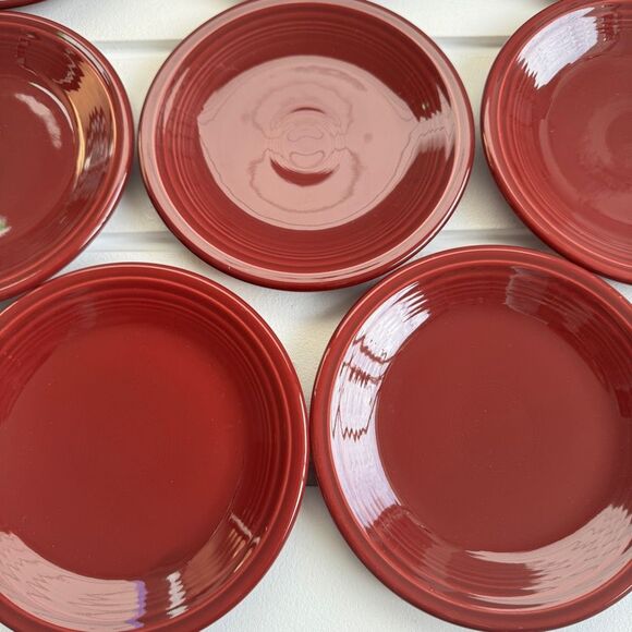 Fiestaware Lot of 14 Cinnabar 7.25" Classic Rim Salad Plates - Picture 5 of 14